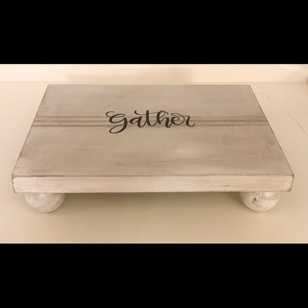 Distressed Wood Riser Gather Homemade 8” x 10” x2”